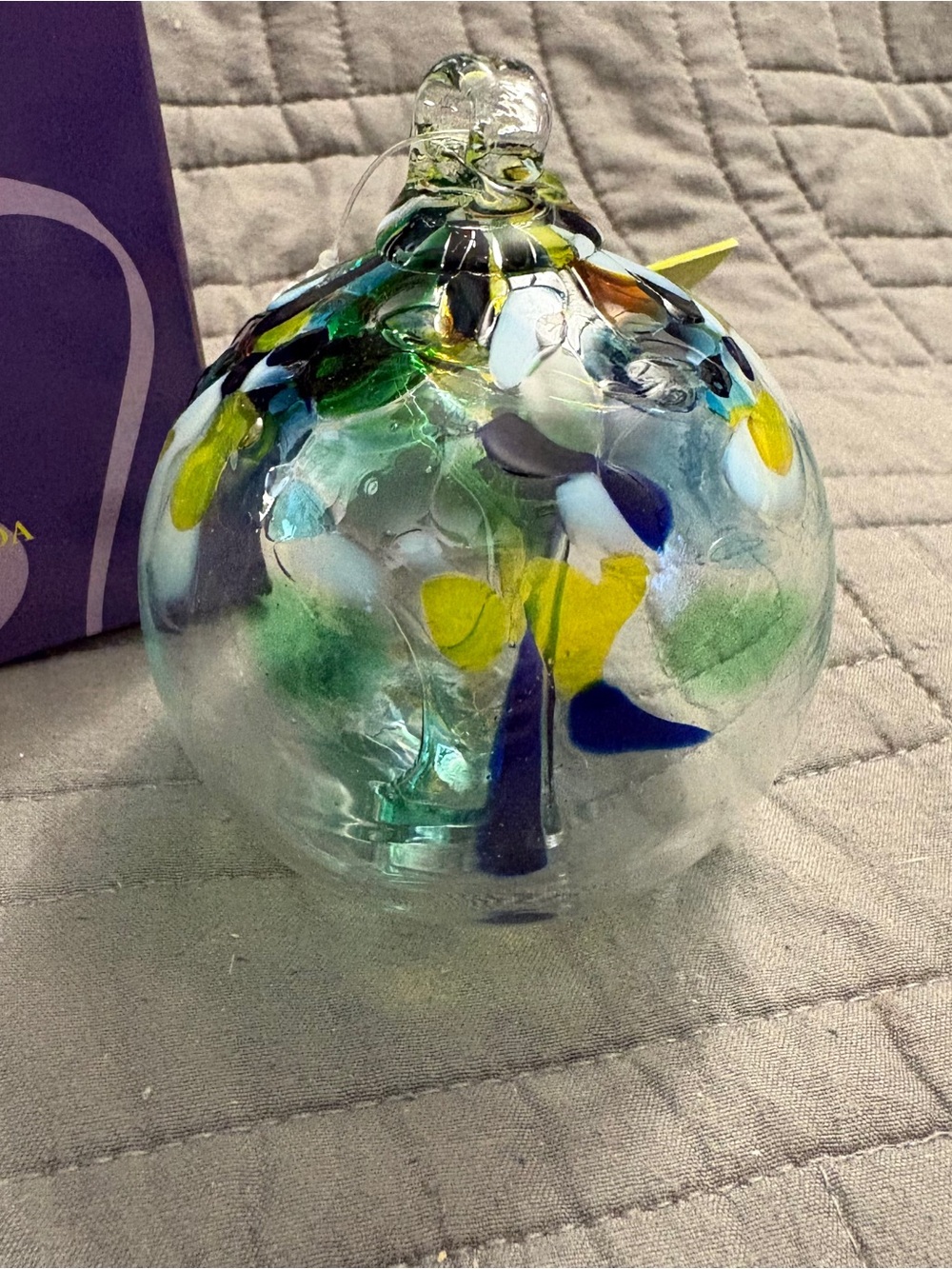 Kitras Art Glass Suncatcher Tree Of Unity Orb Sphere Ornament Witch Ball 3”